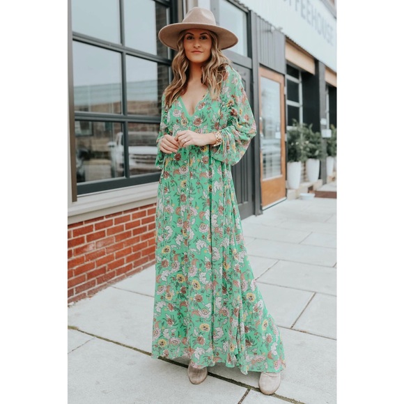 Earthfolk Long Sleeve Maxi Dress Xs 
